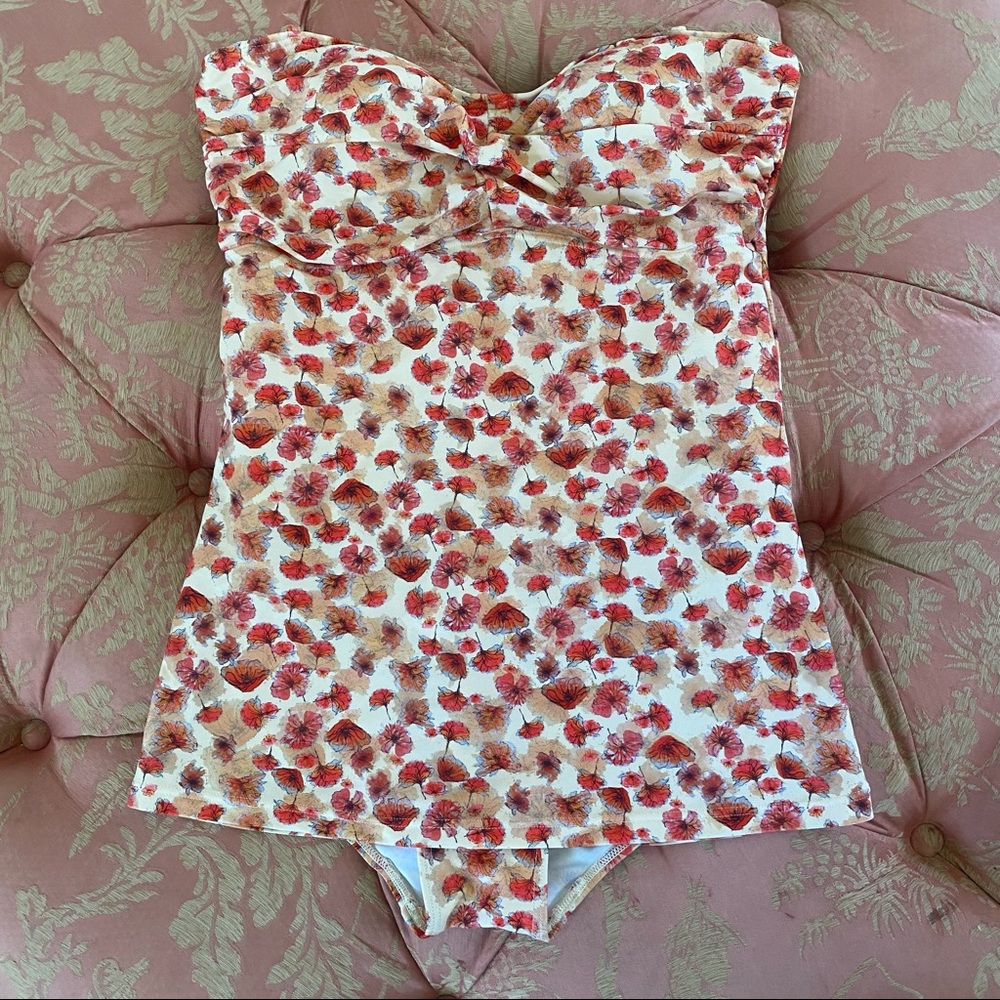Li Amore Peach, Pink and Red Flower Swimsuit